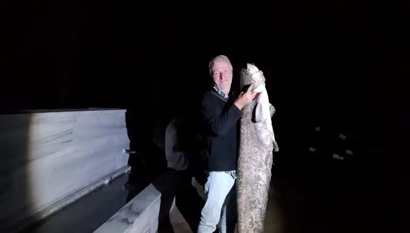 40 Kilogramlık Dev Balık Barajda Avlandı, Balıkçı Şaşkına Döndü!